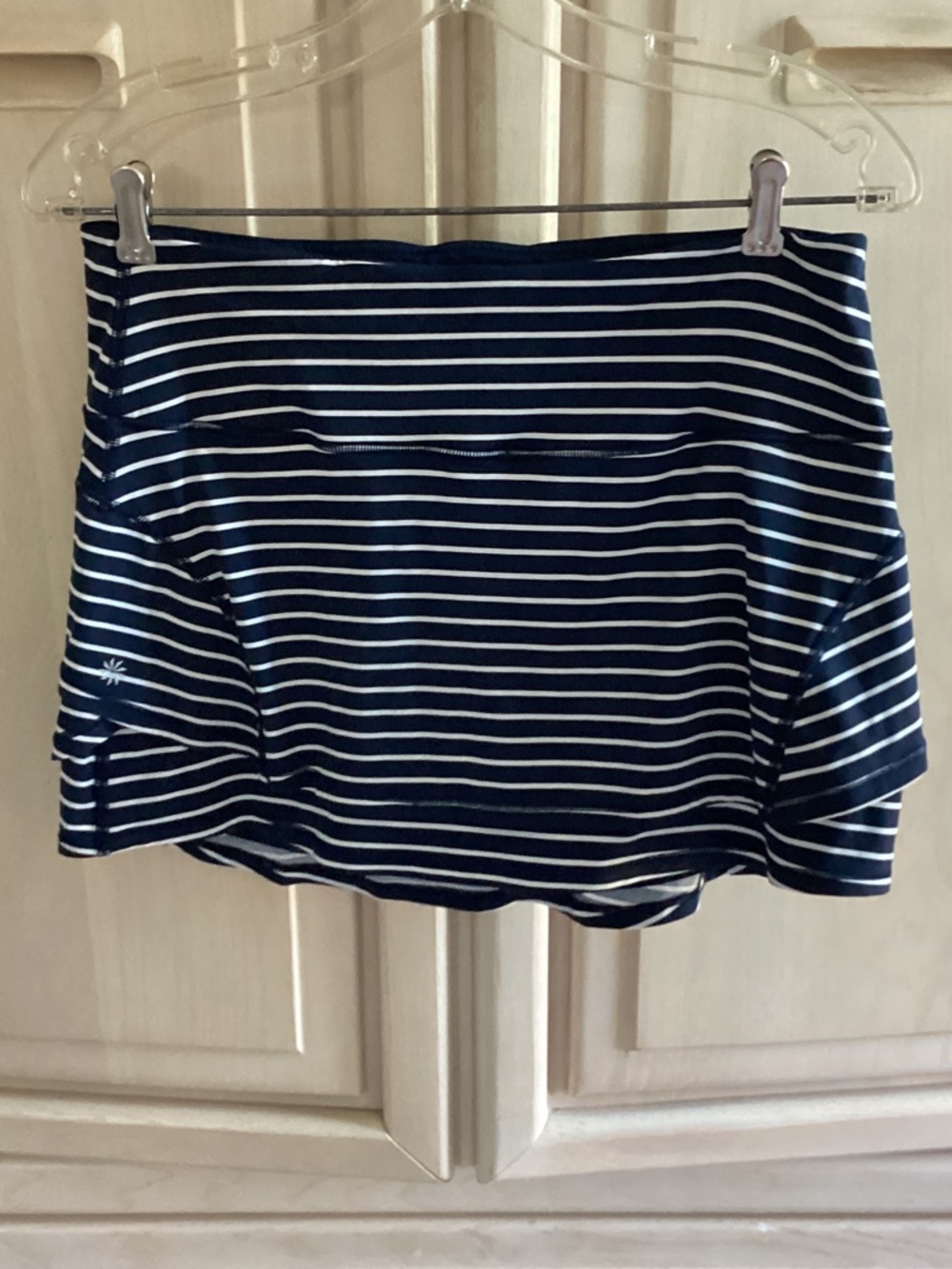 Athleta Navy‎ and White Striped Skort